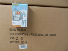 *Case Containing 144 Sets of Mrs Mop Foaming Toilet and Drain Clean Tablets