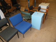 *Four Assorted Office Chairs, a Folding Chair and Two Drawer Pedestals