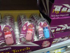 *Carton Containing 144 Maxim Pig Torch Twin Super Bright LED Keyrings