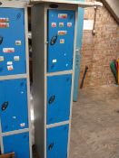 *Bank of Three Blue and Grey Cubicle Lockers