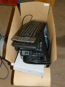 *Box Containing Computer Keyboards, Switches, Cables, Etc