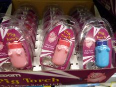 *Carton Containing 144 Maxim Pig Torch Twin Super Bright LED Keyrings