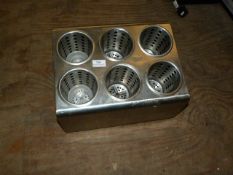 *Six Compartment Stainless Steel Cutlery Tray