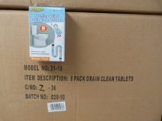 *Case Containing 144 Sets of Mrs Mop Foaming Toilet and Drain Clean Tablets