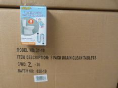 *Case Containing 144 Sets of Mrs Mop Foaming Toilet and Drain Clean Tablets