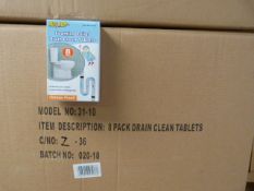 *Case Containing 144 Sets of Mrs Mop Foaming Toilet and Drain Clean Tablets