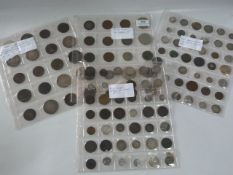 Four Plastic Coin Holders with Coins