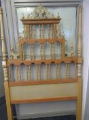 Ornate Single Bed Headboard with Spindles and Carving