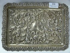 Silver Embossed Dressing Table Tray (Approx 299g)