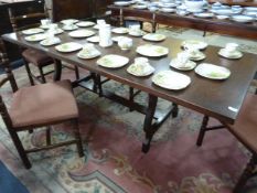 Oak Extending Refectory Table with Four Chairs