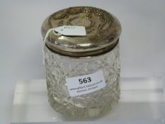 Silver Lidded and Glass Trinket Pot