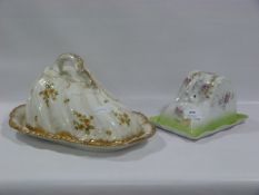 Two Pottery Cheese Dishes