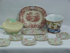 Collection of Pottery Including Pastime Plant Pot, Suzy Cooper Tureen, Plate and Sandwich Set