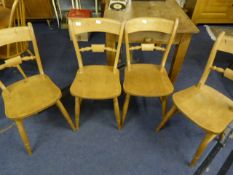 Set of Four Beech Kitchen Chairs