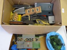 Assorted Model Railway Trackside Vehicles, Buildings, Track, Etc