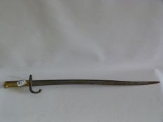 German Infantry Bayonet of Yataghan type Tochasstpot Rifle. 1865-1874.