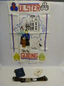 Girl Guides Belt, Leather Purse, Badges, Tea Towel, Etc
