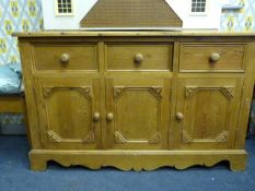 Pine Sideboard Enclosed by Three Drawers and Three Cupboards