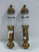 Pair of Great Western Railway Brass Candle Lamps