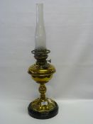 Brass Based Glass Font Oil Lamp