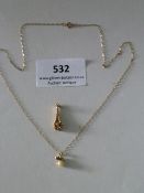 Pendant and 9ct Gold Chain