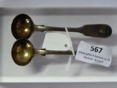 Pair of Small Mustard and Salt Silver Spoons (Approx 30g)