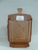 Pink Glass Biscuit Barrel