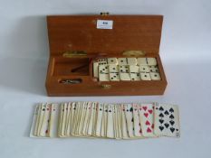 Cased Cribbage, Dominoes, Cards, Etc