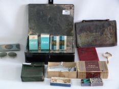 Tin of Assorted Maps, Clippers, Etc