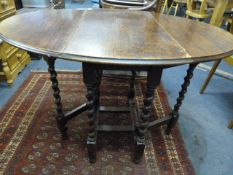 Oak Gate Legged Barley Twist Table
