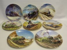 Set of Eight Davenport Pottery Co. Ltd Limited Edition Railways of The World Plates
