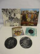 Beatles Magical Mystery Tour Single, Sargent Peppers Lonely Heart Club Band LP and Revolver LP