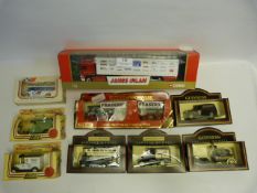 Corgi James Irlam Articulated Lorry, a Matchbox Frasers Lorry and Drag, Four Guinness Collectable