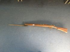 WW1 Lee Enfield 303 Rifle with Bayonet and Deactivation Certificate, number F52590