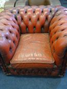 Burgundy Leather Chesterfield Chair