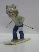 Comical Lladro Figurine of Billy the Skier