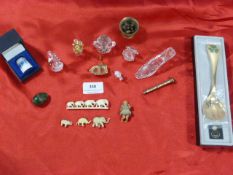 Georg Jensen's Decorative Spoon, Crystal Figures, Etc