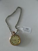 Gold Plated Pocket Watch with Chain