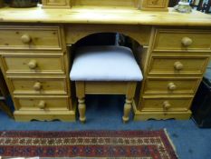 Pine Dressing Table with Stool