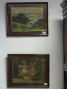Pair of Oak Framed Prints