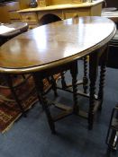 Oak Barley Twist Gate Leg Table