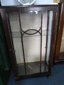 Single Door Walnut Display Cabinet