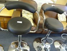 *Pair of Black Gaslift Barstools