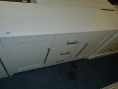 *White Sideboard with Three Drawers and Two Doors