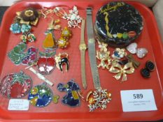 Tray of Vintage Costume Jewellery