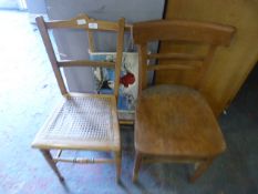 Two Chairs, One with Seagrass Seat