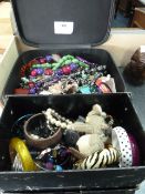 Vanity Case Containing Costume Jewellery and a Box of Costume Jewellery