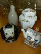 Two Novelty Teapots and a Ginger Jar