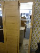 *Light Oak Double Wardrobe with Mirrored Door