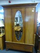 Edwardian Mahogany Inlaid Wardrobe